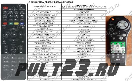 LG 6710S-F911A, FJ-686, FR-686AX, RF-686AX