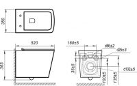 Безободковый подвесной унитаз Art&Max PLATINO AM9321CHR схема 4