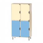 РСН-020 Шкаф детский двухярусный 4 секции (Цветные фасады)