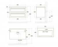 Подвесная тумба для раковины Art&Max PLATINO AM-Platino-900-2C-SO 90х48 схема 16