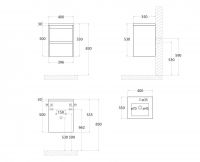 Подвесная тумба для раковины Art&Max FAMILY Family-400-2C-SO 40х35 схема 4