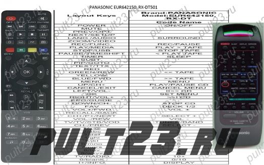PANASONIC EUR642150, RX-DT501