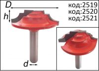Фрезы для фасадов МДФ гравировальные. Код: 2519; 2520; 2521.