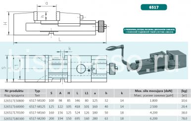 Тиски 6517-М160 Bison-Bial Польша Станочные с усиленной подвиж. Губкой