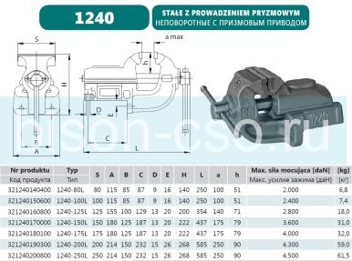 Тиски слесарные 1240-250 Bison-Bial (Польша)