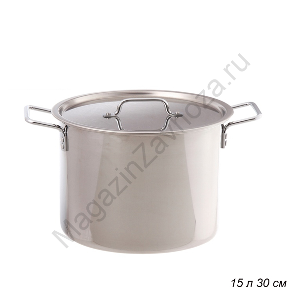 Кастрюля Нерж, 15,0 л 30 см капсульное дно
