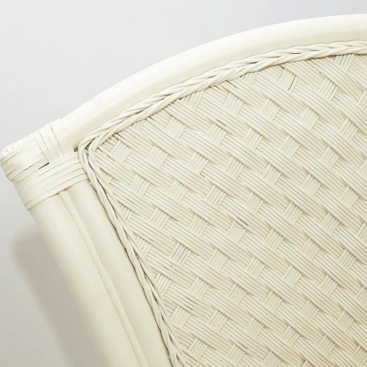 Комплект обеденный "ANDREA GRAND" (стол со стеклом+6 кресел+ подушки) TCH White (белый), Ткань рубчик, цвет кремовый