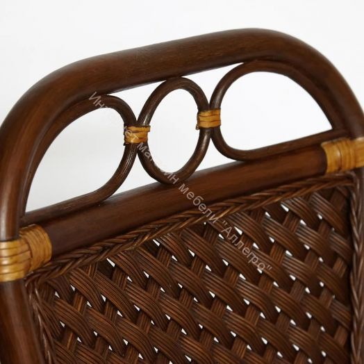 Комплект террасный ANDREA (стол кофейный со стеклом + 2 кресла + подушки) ротанг, Pecan Washed (античн. орех)