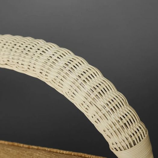 Комплект террасный ANDREA (стол кофейный со стеклом + 2 кресла + подушки) ротанг, TCH White (белый)