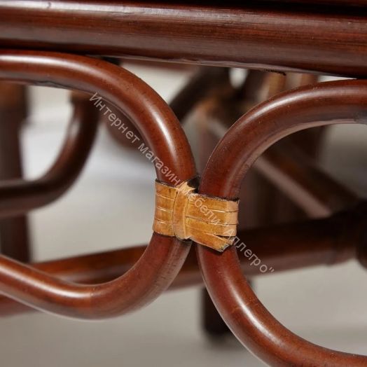 Комплект обеденный "ANDREA GRAND" (стол со стеклом+6 кресел+ подушки) Pecan Washed (античн. орех), Ткань рубчик, цвет кремовый