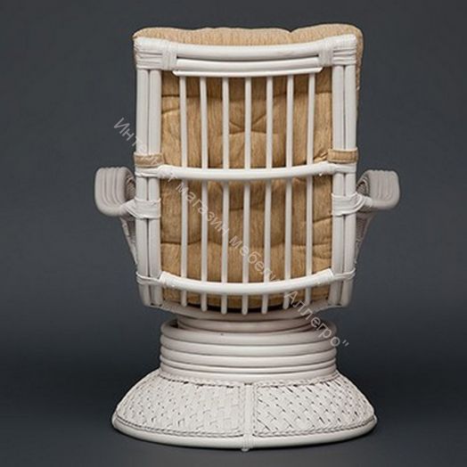 Кресло-качалка "ANDREA Relax Medium" с подушкой  TCH White (белый), Ткань рубчик, цвет кремовый