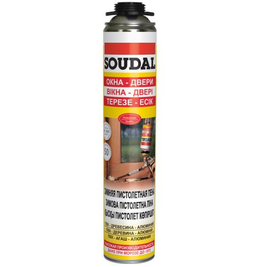 Пена монтажная (GUN  625мл) до -10°C зимняя для монтажного пистолета Profil "Soudal"
