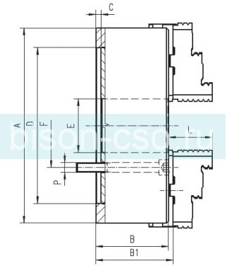 Патрон Bison-Bial токарный Польша  тип 3505-1600 со сборными кулачками