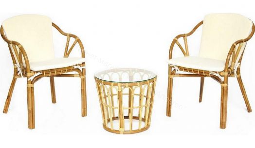 Комплект террасный AKIRA /с подушками/ skin rattan eco, Natural (натуральный)