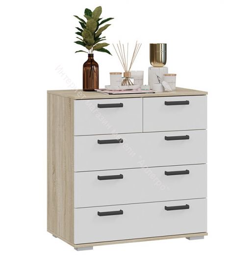 Комод "Квинт" (Белый/Дуб сонома)