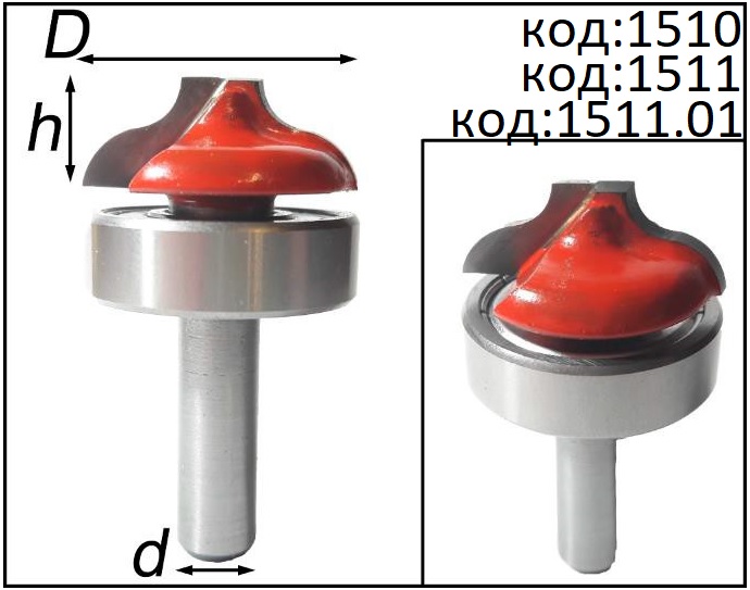 Фрезы для фасадов МДФ гравировальные. Код: 1510, 1511, 1511.01.
