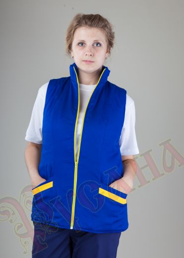 жилет утепленный для униформы синий