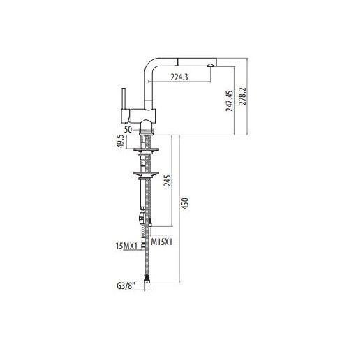 Смеситель для кухни с вытяжным изливом Gattoni Easy 0412 ФОТО