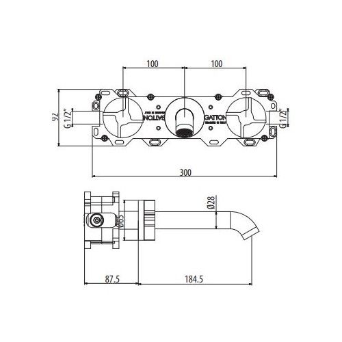 Смеситель для раковины встраиваемый Gattoni Dolce Vita GAS GAS165/32 схема 2