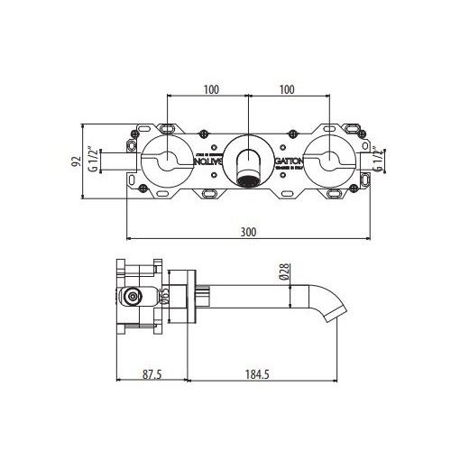 Смеситель для раковины встраиваемый Gattoni Dolce Vita GAS GAS165/31 схема 2