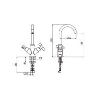 Смеситель для раковины Gattoni Dolce Vita GAS GS225/31 схема 2