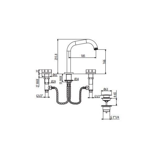 Смеситель для раковины Gattoni Dolce Vita GAS GS105/31 схема 2