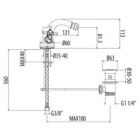 Смеситель для биде Gattoni Dolce Vita TRD TR370/18 схема 2