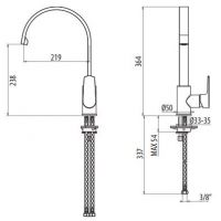 Смеситель для кухни Gattoni H2OMIX3000 3064 схема 2