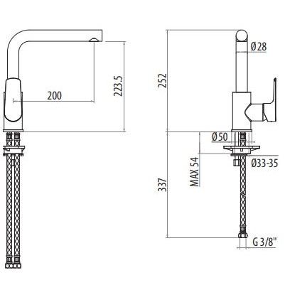 Смеситель для кухни Gattoni H2OMIX3000 3063 схема 2