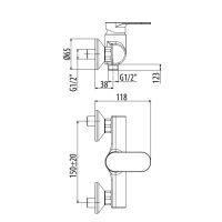 Смеситель для душа Gattoni H2OMIX7000 70028 схема 2