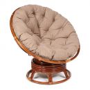 Кресло-качалка "PAPASAN" w 23/01 B / с подушкой / Pecan (орех), экошерсть Коричневый, 1811-5