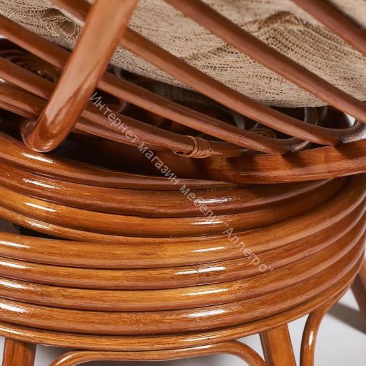 Кресло-качалка "PAPASAN" w 23/01 B / с подушкой / Cognac (коньяк), ткань Коричневый, 3М7-147