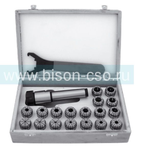 Цанговый патрон Bison-Bial Польша 7711-4AEM-ER32 KPL кон. М4 с набором цанг