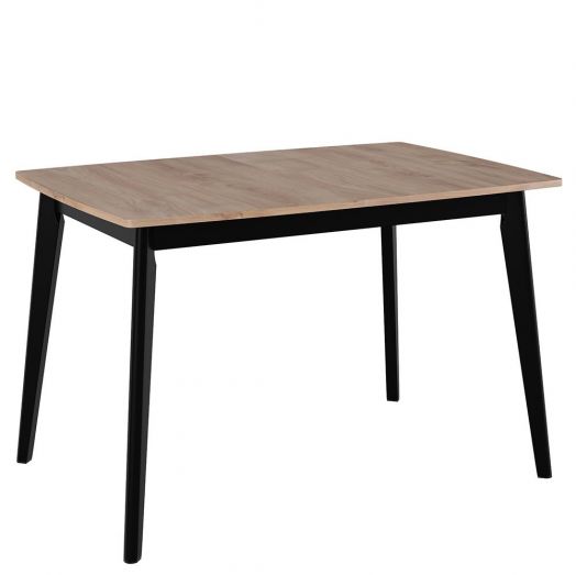 Стол Oslo раскладной 120-160x80x76см, Дуб Навара, 
чёрный