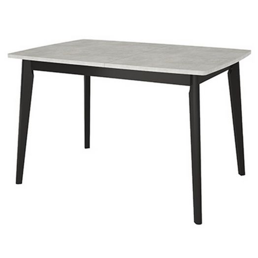 Стол Oslo раскладной 120-160x80x76см, Бетон лайт, 
чёрный