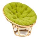 Кресло "PAPASAN ECO" P115-1/SP STD / c подушкой, ремешками / Natural (натуральный), флок Олива, 23