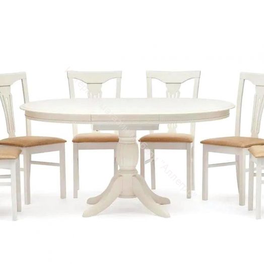 Стол обеденный LEONARDO (Леонардо) дерево гевея/мдф, pure white (402)