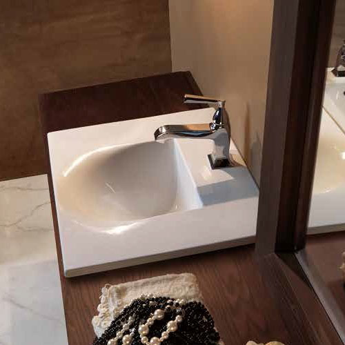 Раковина Kerasan Bentley 55x47 с 1 отверстием (4 стороны глазурованы) 3942