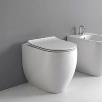 Унитаз Kerasan Flo безободковый напольный 55 H50 в комплекте с крепежом GHOST 3119 01 схема 1