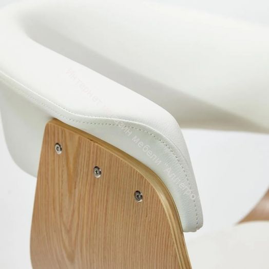 Стул VIMTA (mod.8021) дерево / экокожа, натуральный/белый