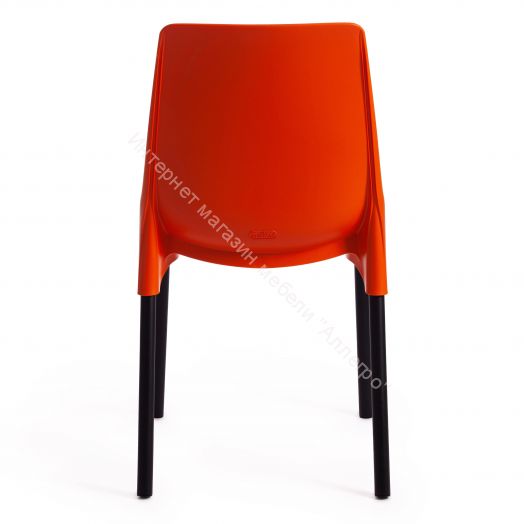 Стул GENIUS (mod 75) металл/пластик, оранжевый/черные ножки