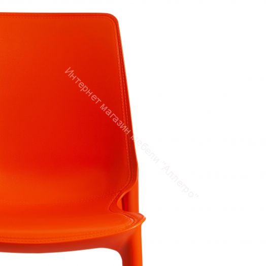 Стул GENIUS (mod 75) металл/пластик, оранжевый/черные ножки