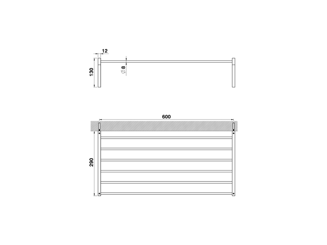 Держатель для нескольких полотенец в форме сетки Cisal Accessori Bagno QU090300 схема 2