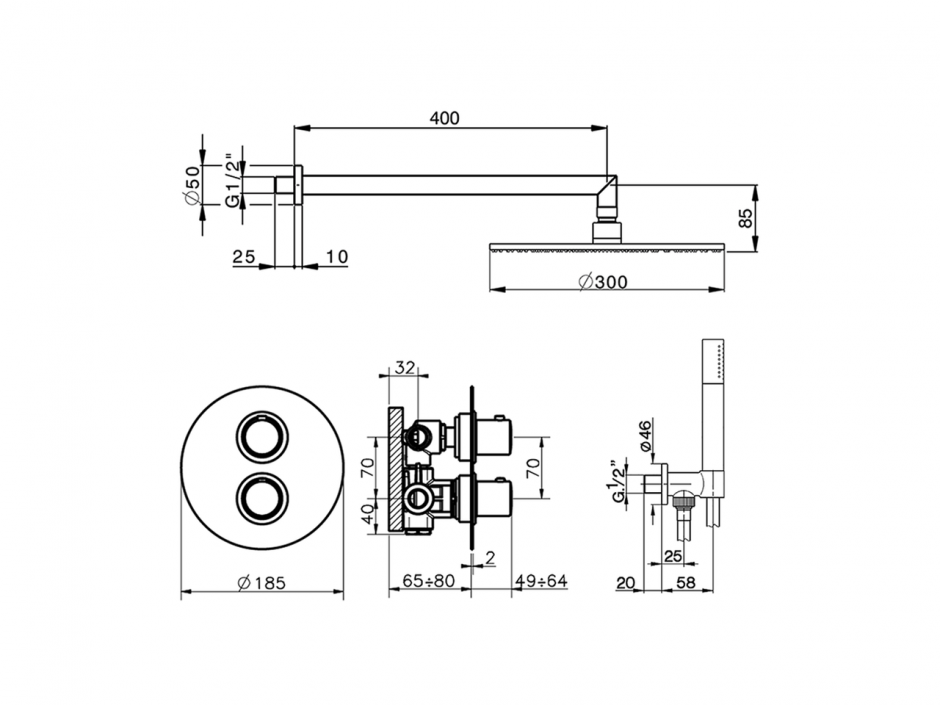 Душевая система Cisal Slim SM0KT010 ФОТО