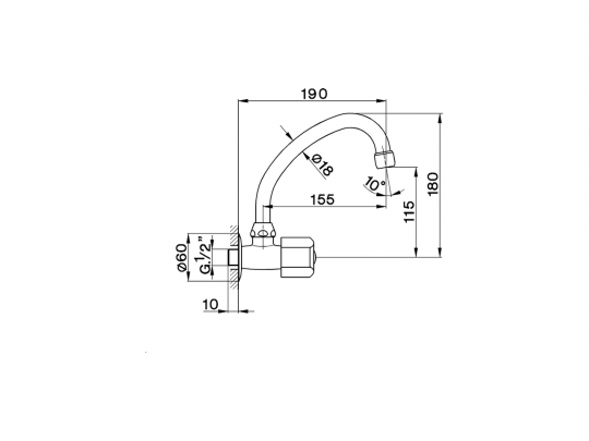 Кран для раковины Cisal Tr TR001430 с верхним изливом схема 2