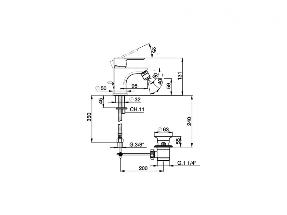 Смеситель для биде Cisal Tender Energy Save C2000555 ФОТО