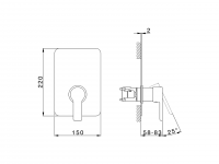 Смеситель для душа Cisal Softcube SC0BM010 схема 2