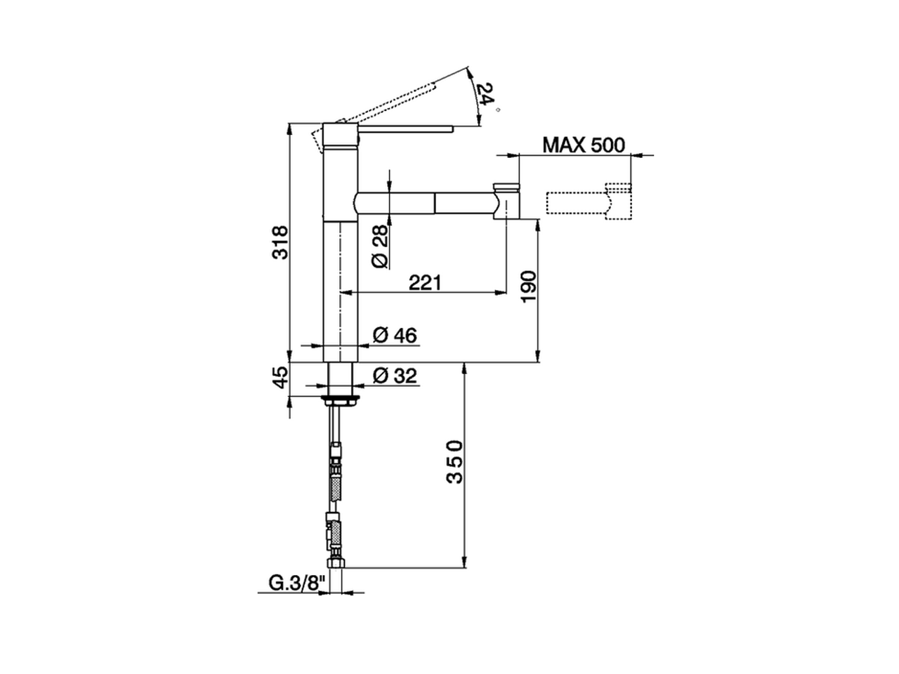 Смеситель для кухни Cisal Kitchen LL002570 схема 2