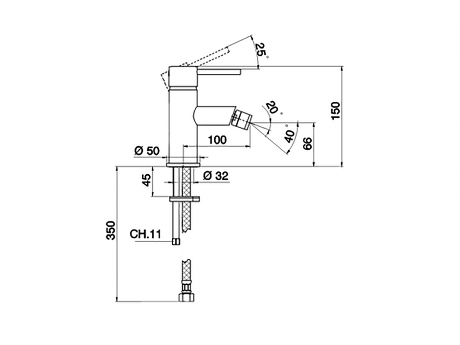 Смеситель для биде Cisal Nuova City Energy Save CV000555/CV000565 ФОТО