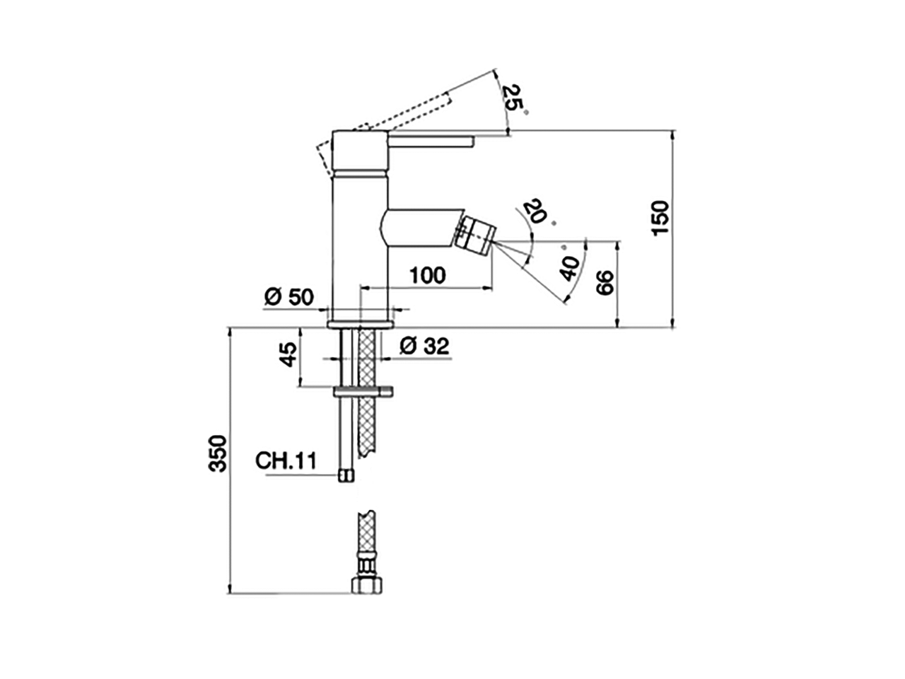 Смеситель для биде Cisal Nuova City Energy Save CV000555/CV000565 схема 4